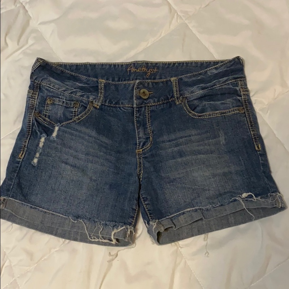 blue jean shorts